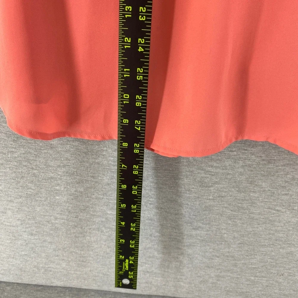 LOFT Women‎ Coral Scallop Trim Sleeveless Button Up Blouse Shirt XL - Picture 6 of 7